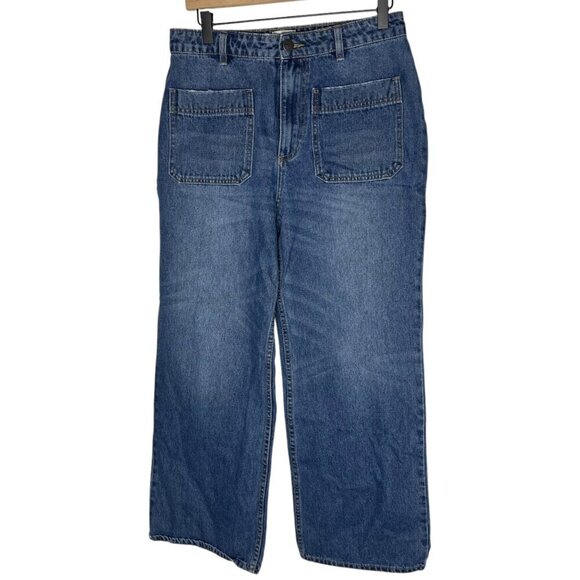 Amuse Society Women's 29 Brooke Jean High Waist Wide Leg Flared Denim Distressed - Picture 1 of 7